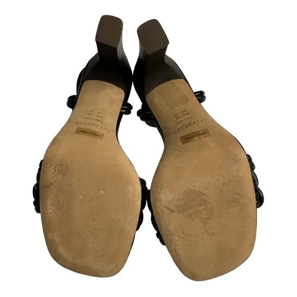 VINCE Quenelle Braided Black Leather Sandals Size 8 - Picture 8 of 10